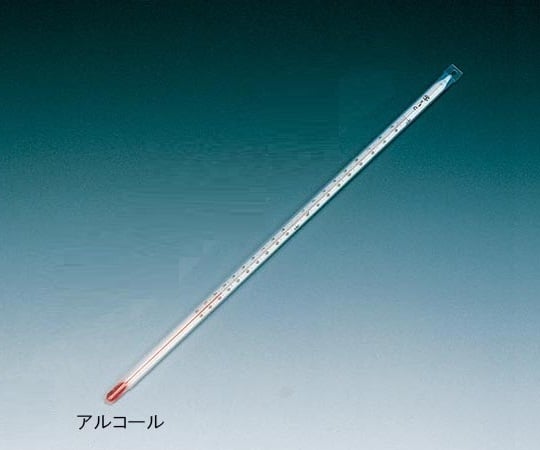 61-9944-02 フッ素樹脂被覆温度計 300mm 0～100℃ アルコール NR0298-006