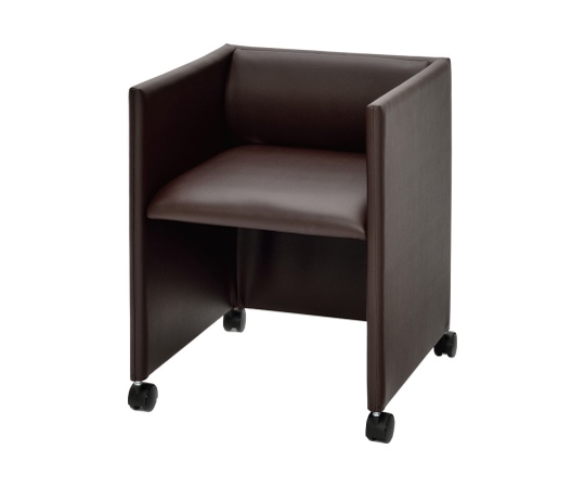 キャスター付応接チェア ダークブラウン