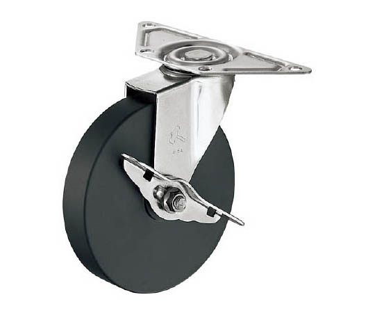 オールステンレスコーナーＥ型自在ＳＰ付ＭＣナイロン車１００ｍｍ