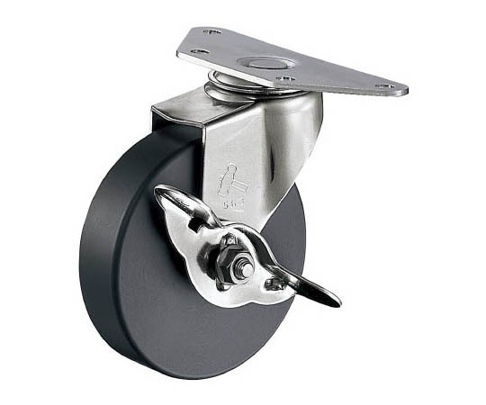 オールステンレスコーナーＥ型自在ＳＰ付ＭＣナイロン車６５ｍｍ