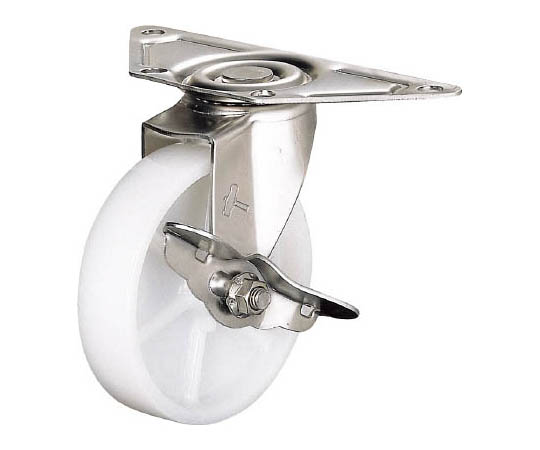 オールステンレスコーナーＥ型自在ＳＰ付ナイロン車１００ｍｍ