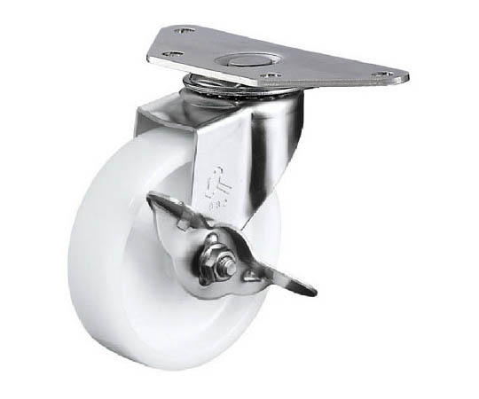 オールステンレスコーナーＥ型自在ＳＰ付ナイロン車６５ｍｍ