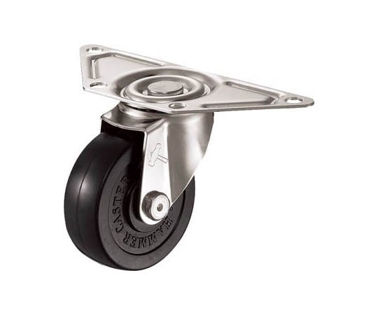 オールステンレスコーナーＳ型自在ゴム車　７５ｍｍ