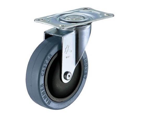 軽量　薄板鋼鈑製　自在　１００ｍｍ　ゴム車　ラジベア入り