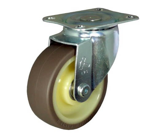 軽量　薄板鋼鈑製　自在　７５ｍｍ　ウレタン車　ラジベア入り