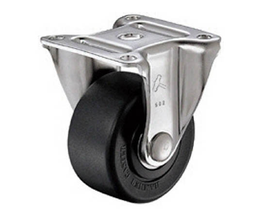 オールステンレス低床重荷重用固定式ナイロン車輪（ラジアルボールベアリング）65mm