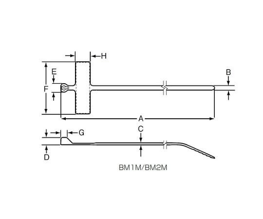 ステンレス爪ロック式結束バンド（巻き付け表示タイプ） 2.4×107×1.2 1袋100本入　BM1M-C