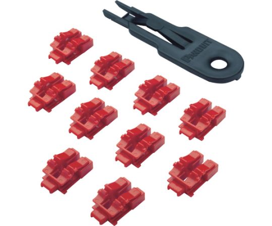 LCデュプレックスアダプタ用セキュリティキャップ 赤 10個入