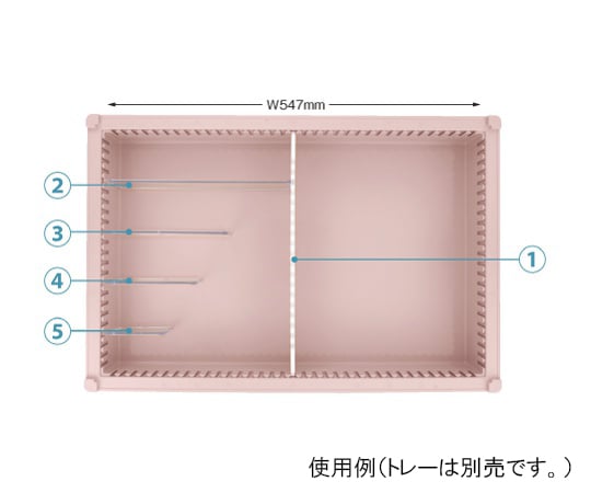 仕切板　トレー64-10タイプ（深さ10cm）用　W346×H92mm　耐熱・制電タイプ　PDD10-40