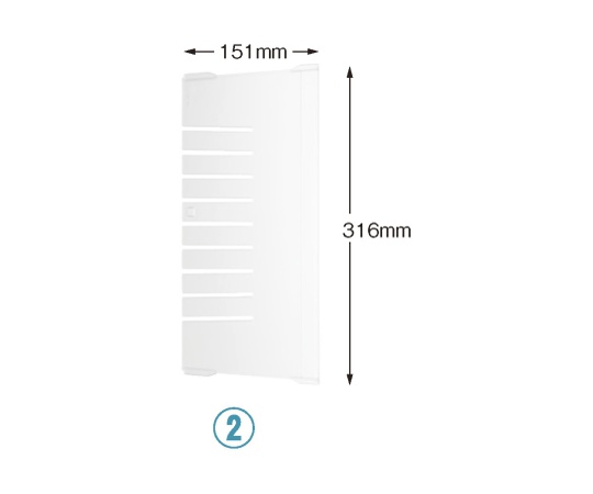 62-0852-54 仕切板 バスケット64-17タイプ（深さ17cm）用 W316×H151mm