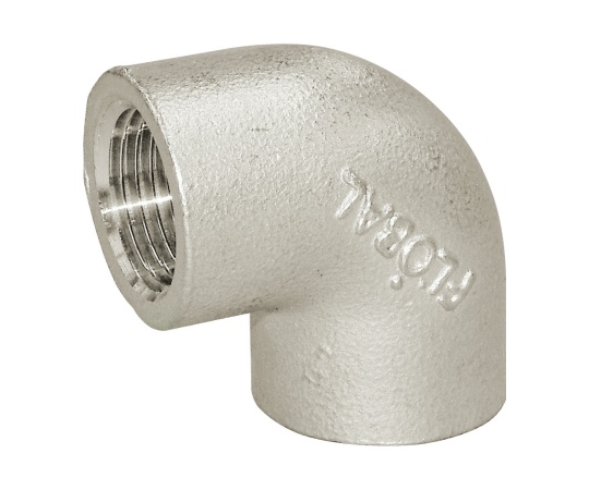 ステンレス製ねじ込みリブなしエルボ 3/8