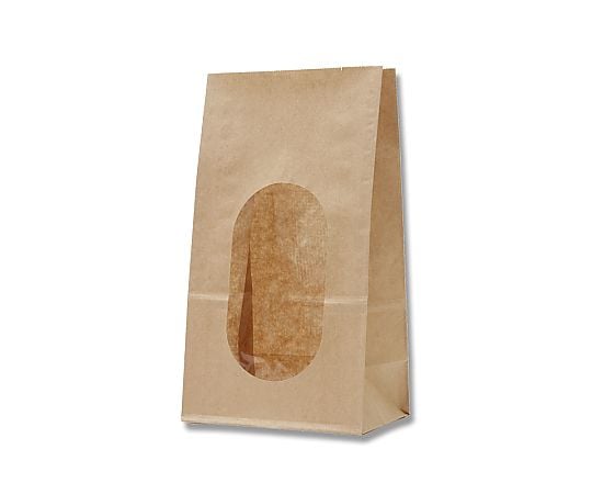 HEIKO 紙袋 窓付袋(内側全面ラミネート) No.4 未晒無地 50枚