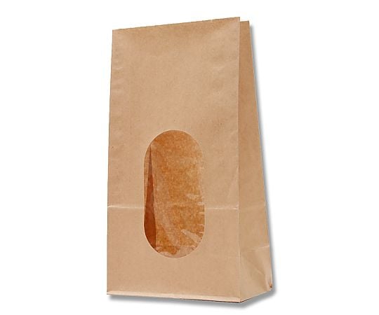 HEIKO 紙袋 窓付袋(内側全面ラミネート) No.6 未晒無地 50枚