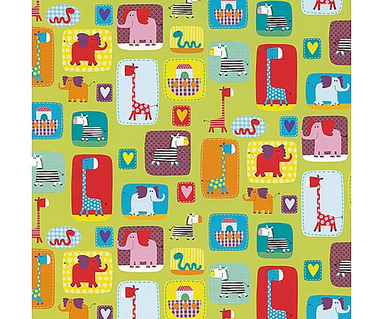 HEIKO ギフト包装紙 半才 アニマルワッペン 50枚