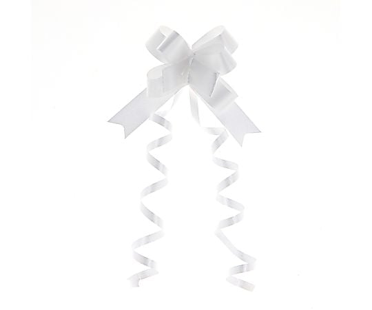 HEIKO リボンボウ 15mm幅×35cm ホワイト 1箱（50本入）