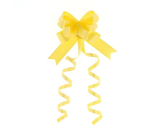 HEIKO リボンボウ 15mm幅×35cm イエロー 1箱（50本入）