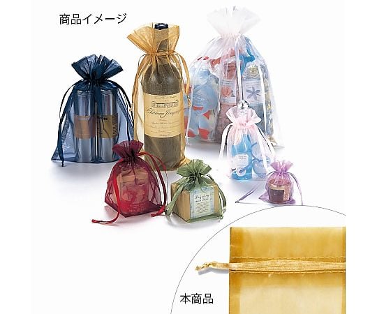 オーガンジーバッグ 平袋タイプ L ゴールド(GD) 10枚