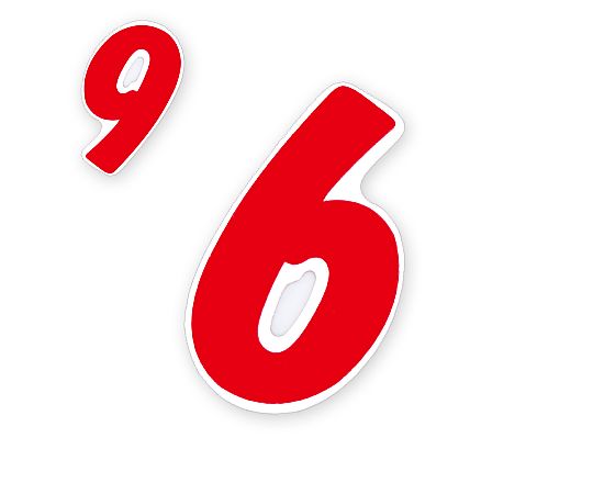 HEIKO Nナンバーセルフ(シール) S 6・9共用 赤 64片