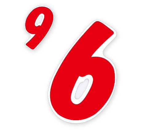 HEIKO Nナンバーセルフ(シール) M 6・9共用 赤 21片