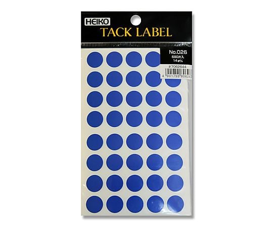HEIKO タックラベル(シール) No.026 丸 青 14mm 680片