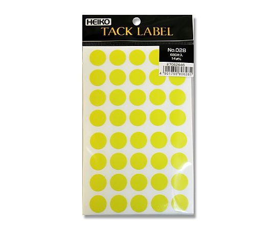 HEIKO タックラベル(シール) No.028 丸 黄 14mm 680片