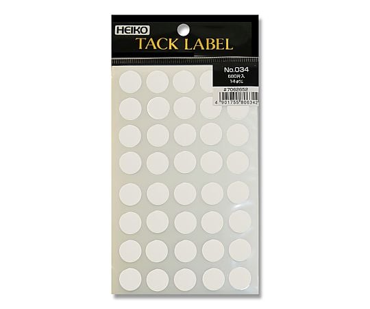 HEIKO タックラベル(シール) No.034 丸 白 14mm 680片