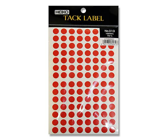 HEIKO タックラベル(シール) No.013 丸 赤 9mm 1680片