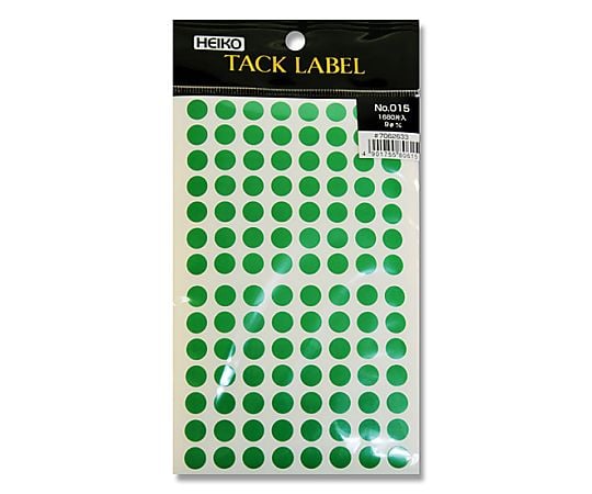 HEIKO タックラベル(シール) No.015 丸 緑 9mm 1680片