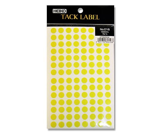 HEIKO タックラベル(シール) No.016 丸 黄 9mm 1680片