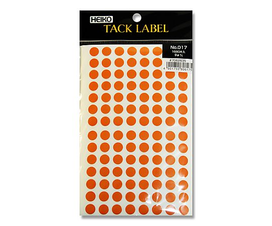 HEIKO タックラベル(シール) No.017 丸 オレンジ 9mm 1680片