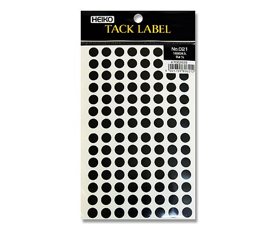 HEIKO タックラベル(シール) No.021 丸 黒 9mm 1680片