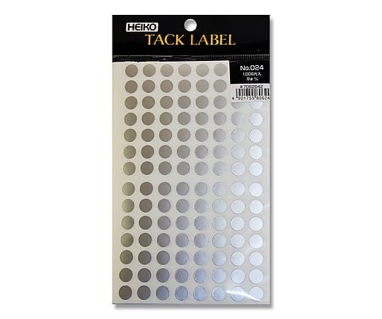 HEIKO タックラベル(シール) No.024 丸 銀 9mm 1008片