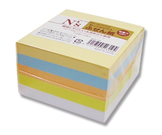 62-1041-72 NSF-70 付箋 パステルアソート 75×75(5色アソート) 100枚×5 007597700