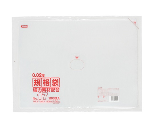 LD規格袋 0.020 No.17 LLD+META 透明 0.02mm 1ケース（100枚×25冊入）　KN-17