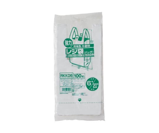 62-1055-69 レジ袋（無着色） 関東80号/関西80号 HDPE 半透明 0.03mm 1ケース（100枚×5冊入） RKK80 【AXEL】  アズワン