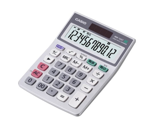62-1061-92 カシオ 「グリーン購入法適合」電卓 ミニジャストタイプ MW-12GT-N
