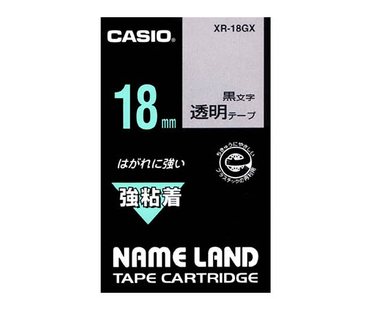 カシオ カシオ ネームランドテープ18mm幅 (透明地 黒文字) 1個 XR-18X