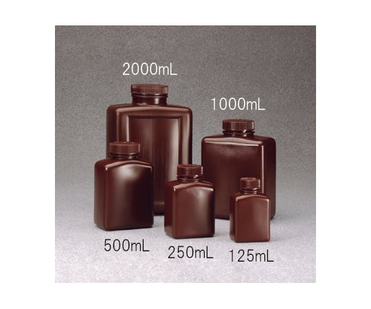 62-1611-52 角型試薬ボトル HDPE 褐色 250mL 2009-0008JP 【AXEL】 アズワン