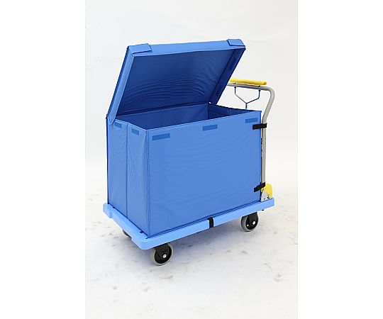 屋外用ハンドブレーキ付静音収納箱台車