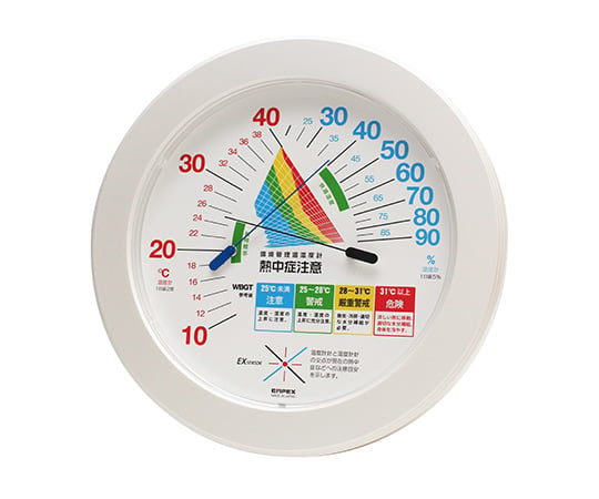62-1626-41 環境管理温・湿度計「熱中症注意」 壁掛け TM-2482W