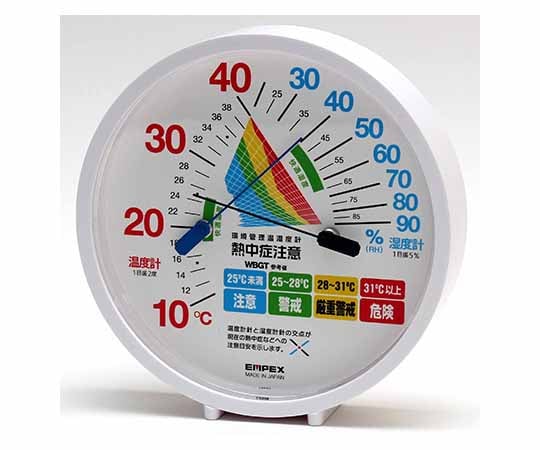 62-1626-42 環境管理温・湿度計「熱中症注意」 置き・掛け兼用 TM-2484W
