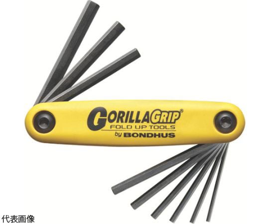 六角棒レンチセット ゴリラグリップナイフ型ツール 9本組（インチ）