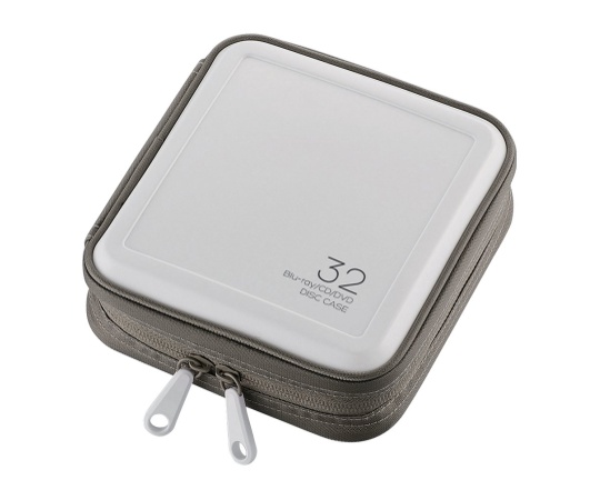 Blu-ray・CD・DVD対応ファスナーケース(32枚) ホワイト
