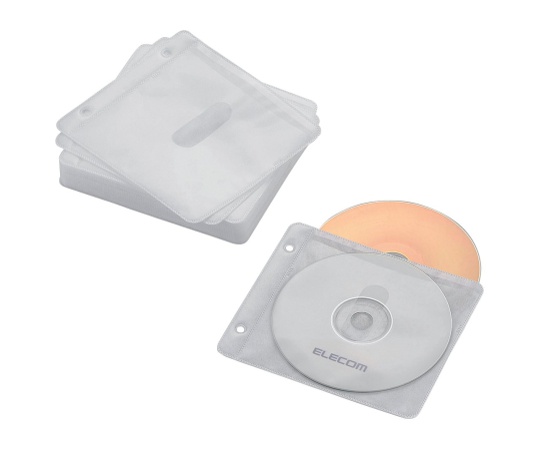 Blu-ray・CD・DVD対応不織布ケース 2穴 ホワイト 30枚入