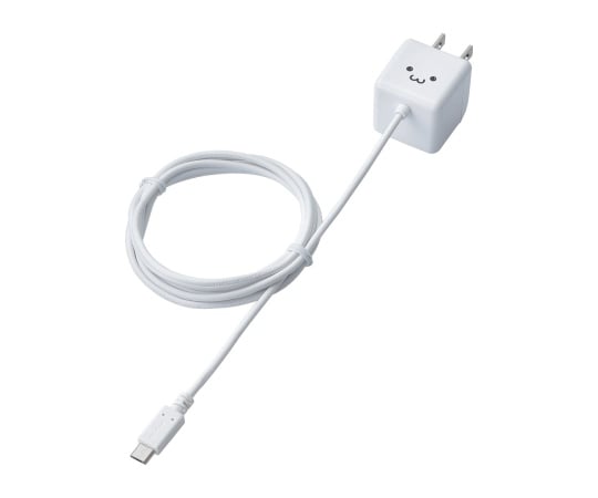 キューブ型AC充電器(スマホ用・1.8A) 1.5m ホワイトフェイス