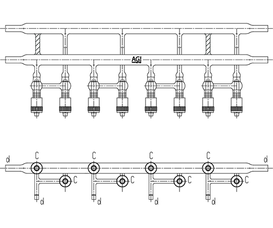 真空ライン(グリースレスバルブ仕様) 溝付 グリースレスバルブ 芯棒材質:PTFE