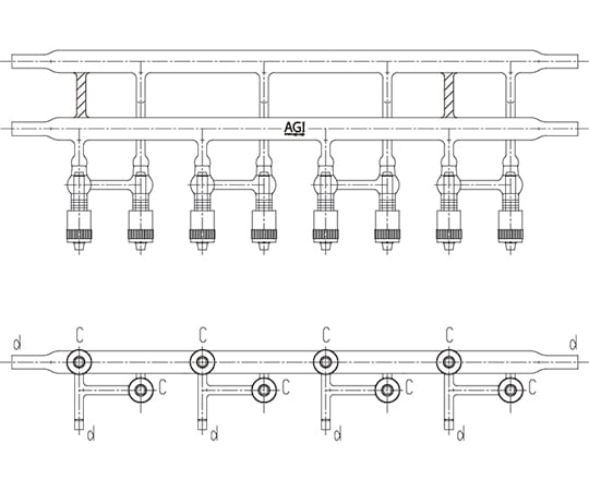 真空ライン(グリースレスバルブ仕様) 溝付 グリースレスバルブ 芯棒材質:PTFE