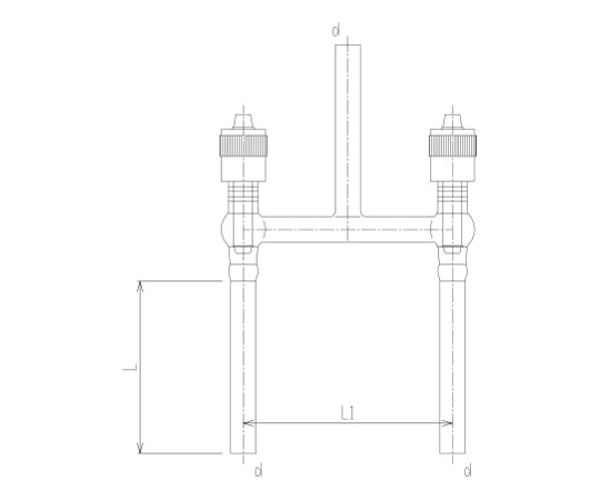 高真空グリースレスマルチバルブ Ⅱ型 溝付 芯棒材質:PTFE