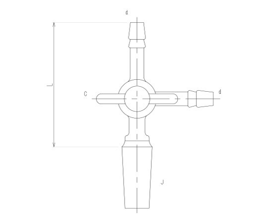 摺付三方コックⅠ型 オス PTFEコック 2452シリーズ 旭製作所