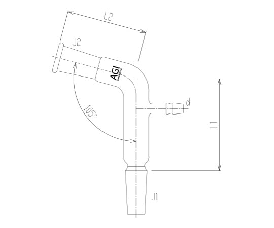 減圧用曲連結管(105°)